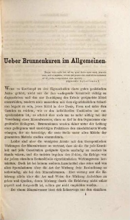 Handbuch der Balneotherapie : Praktischer Leitfaden bei Verordnung der Mineralquellen, Molken, Seebäder, climatischen Kurorte &c.