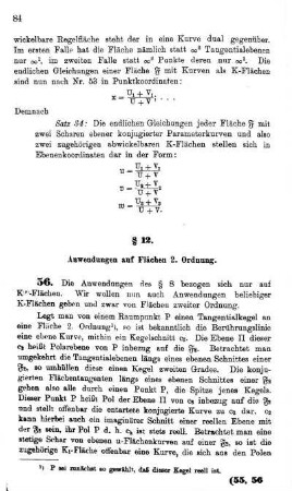 § 12. Anwendungen auf Flächen 2. Ordnung.