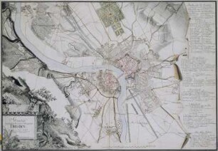 Grundriß von der Churfürstlichen Sächsischen Hauptstadt Dresden gefertigt im Jahre 1794, 1:13 000, Handzeichnung, 1794