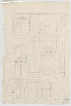 Thiersch, Friedrich von; Frankfurt / Main (Hessen); Festhalle - Fassadenentwurf (Teilansicht)