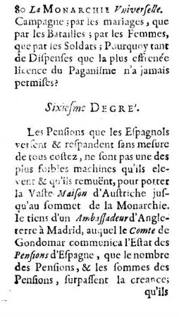Sixiesme Degré.