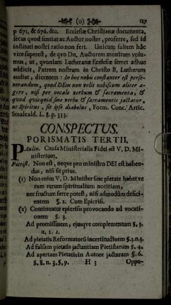 Conspectus. Porismatis Tertii.
