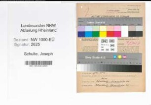 Entnazifizierung Joseph Schulte, geb. 19.07.1902 (Arbeiter)