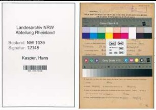 Entnazifizierung Hans Kasper , geb. 29.11.1911 (Lokomotivfuehrer)