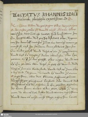 Tractatus Johannis Isaci Hollandi, philosophi expertissimi, De [Symbol].