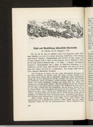 Ruhe und Ausbildung südwestlich Charleville