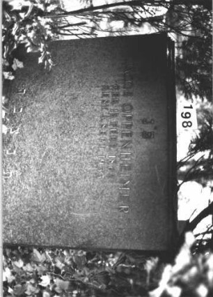 Grabstein 198 (Index: 100082102) Material: Granit Zustand: gut Maße HxBxT: 102x120x20 cm Beschreibung: Stele, breit, Sockel, getreppter Abschluß: Grabstein 198 (1)