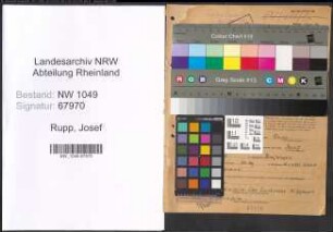 Entnazifizierung Josef Rupp , geb. 21.08.1902 (Foerster)