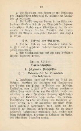 Dritter Abschnitt. Bauvorschriften