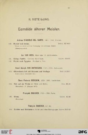 II. Abteilung. Gemälde älterer Meister (Nr. 140-191)