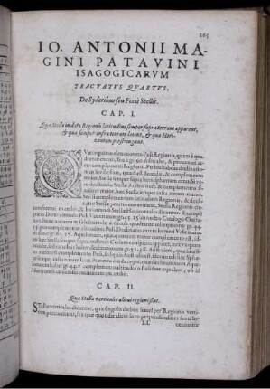 Tractatus Quartus, De Syderibus seu Fixis Stellis