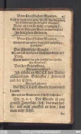 Vom Christlichen Glauben.