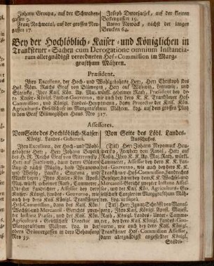Bey der...in Tranksteuer-Sachen...allergnädigst verordneten Hof-Commission im Marggrafthum Mähren. - Das Kaiser-Königl. Mährische Ober-Postamt in Brünn.