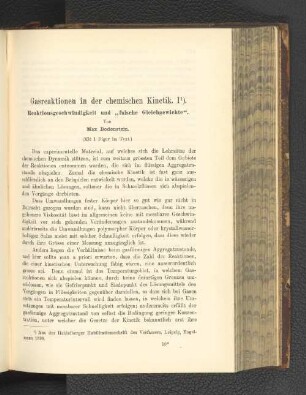Gasreaktionen in der chemischen Kinetik