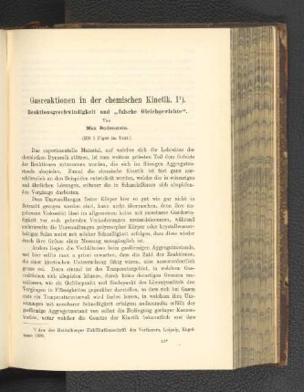 Gasreaktionen in der chemischen Kinetik