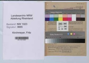 Entnazifizierung Fritz Kirchmeyer , geb. 18.08.1898 (Angestellter)