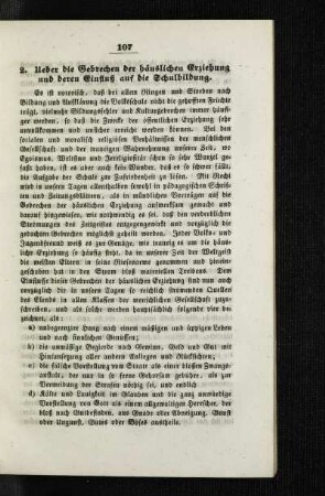 Ueber die Gebrechen der häuslichen Erziehung und deren Einfluß auf die Schulbildung