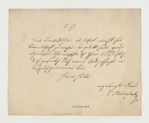 Brief von Habersack an Joseph Heller