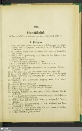 II. Lehrerbibliothek