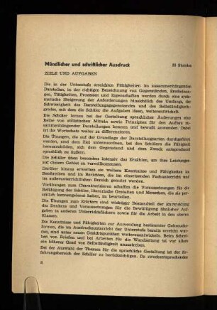 Mündlicher und schriftlicher Ausdruck