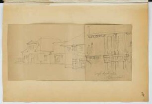 Engel-Apotheke, Darmstadt: Perspektivische Ansicht (aus: Skizzen- und Fotoalbum 23)