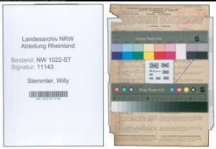 Entnazifizierung Willy Stemmler , geb. 27.08.1902 (Bankbeamter)