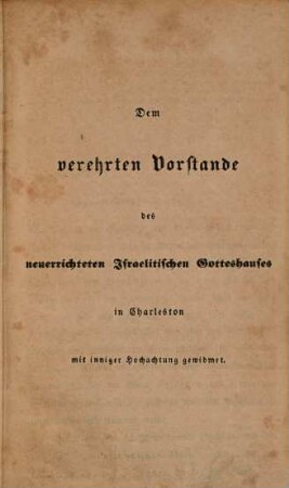 Die Einsegnung der Jugend als eine Confirmations-Feier im neuen Israelitischen Tempel zu Hamburg am 2. Mai 1841