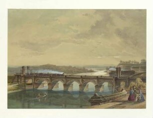Eisenbahnbrücke. Um 1855