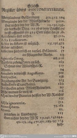 Register über Pantomysterium.