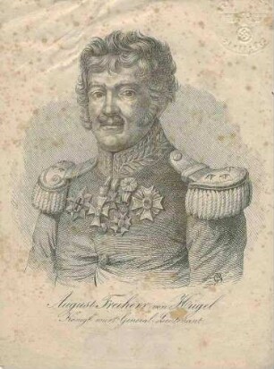 Freiherr August von Hügel, Generalleutnant, Kommandeur der I. Infanterie-Division, Brustbild