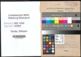 Entnazifizierung Wilhelm Grobe , geb. 27.12.1910 (Werkmeister)