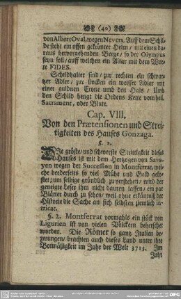 Cap. VIII. Von den Praetensionen und Streitigkeiten des Hauses Gonzaga