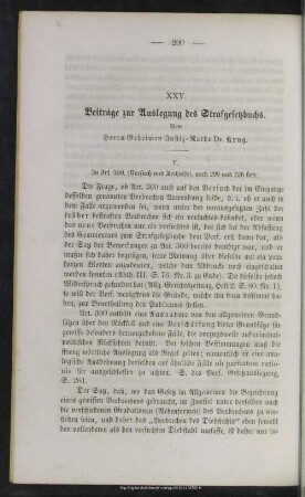 XXV. Beiträge zur Auslegung des Strafgesetzbuches
