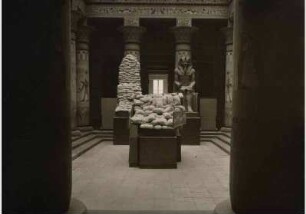 Schutzmaßnahmen im Ägyptischen Hof im Neuen Museum