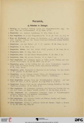Keramik (Nr. 1-97)