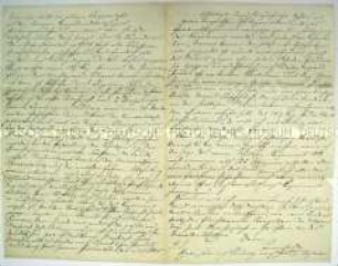 Brief von Bernhard Rostosky an seine Mutter