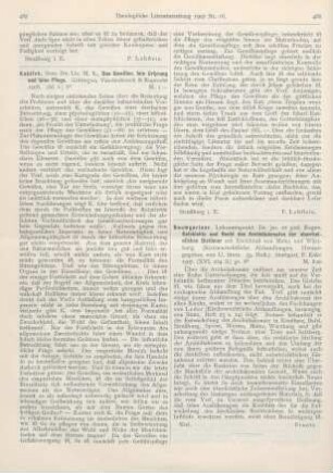 467-468 [Rezension] Kabisch, Richard, Das Gewissen, sein Ursprung und seine Pflege