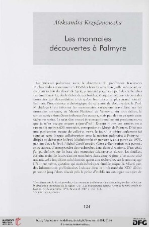 42: Les monnaies découvertes à Palmyre