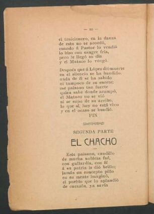El Chacho : Segunda parte