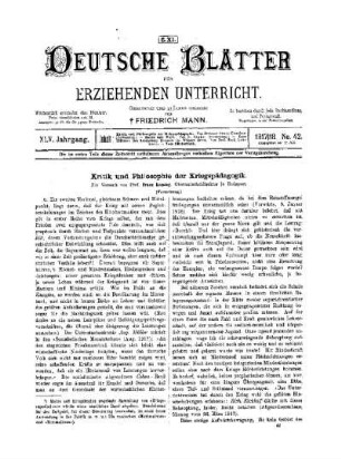 Kritik und Philosophie der Kriegspädagogik : (Fortsetzung)