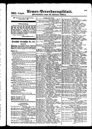 365.Ausgabe. Montag, 15. Februar 1915