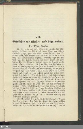 VII. Geschichte des Kirchen- und Schulwesens