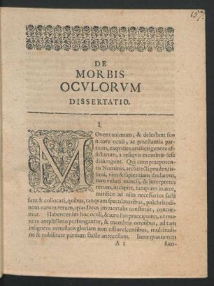 De Morbis Oculorum Dissertatio.