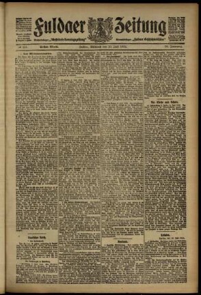 Erste Ausgabe vom Mittwoch, den 10. Juli 1912.