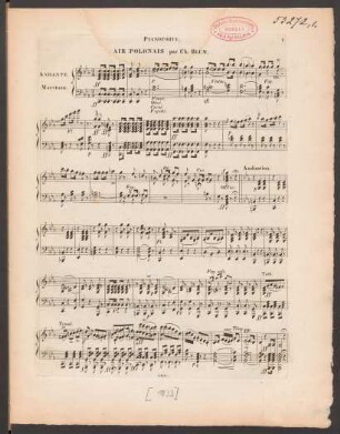 Air Polonois varié pour la Clarinette avec Accompagnement de l'Orchestre ou de Pianoforte : Oeuv. 126