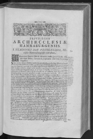PRIVILEGIA ARCHIECCLESIAE HAMBURGENSIS.