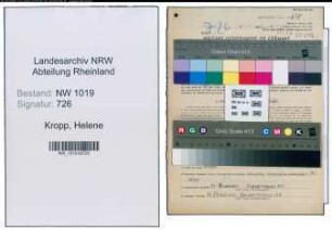 Entnazifizierung Helene Kropp , geb. 12.06.1899 (Lehrerin)