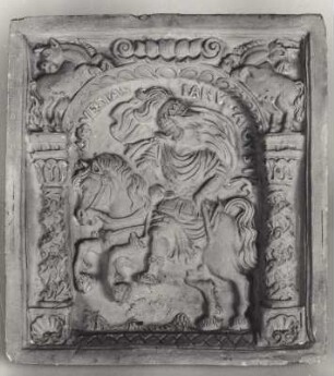 Reiter (Kaiser Vespasianus Augustus ?) und Einhörner