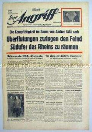 Tageszeitung "Der Angriff" zu den Kämpfen im Raum Aachen