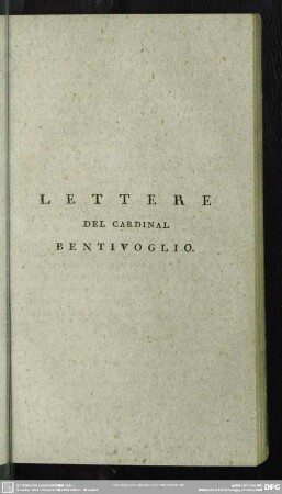 Lettere Del Cardinal Bentivoglio